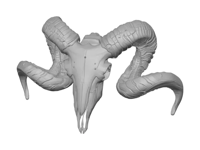 3D model for Ram Skull Linework