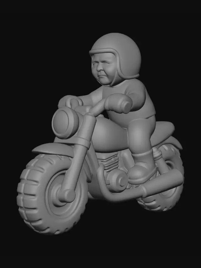 3D model for Clay Rider on a Motorcycle
