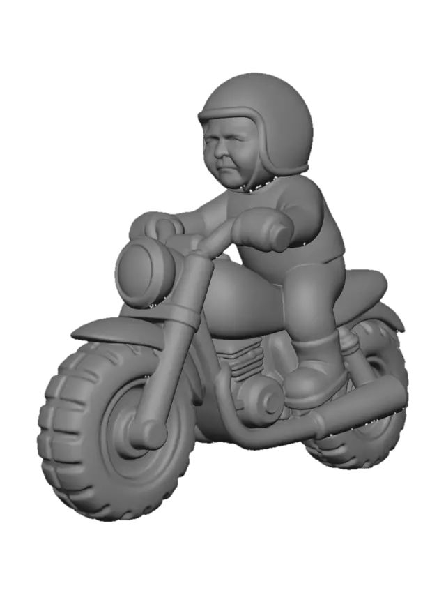 3D model for Clay Rider on a Motorcycle