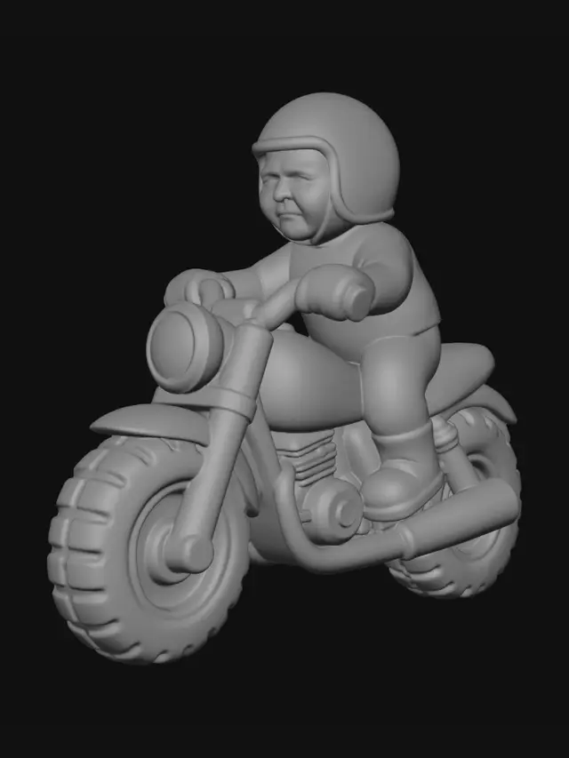 3D model for Clay Rider on a Motorcycle