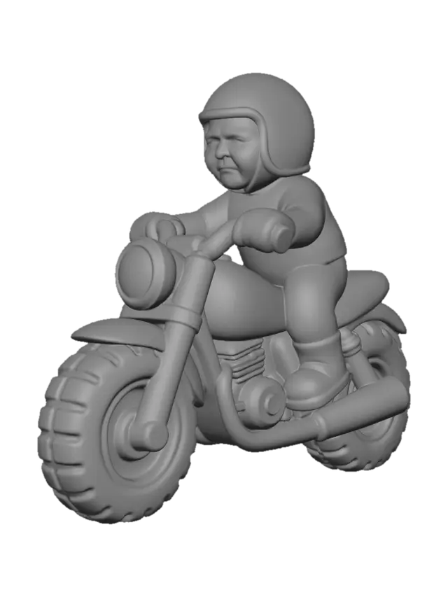 3D model for Clay Rider on a Motorcycle