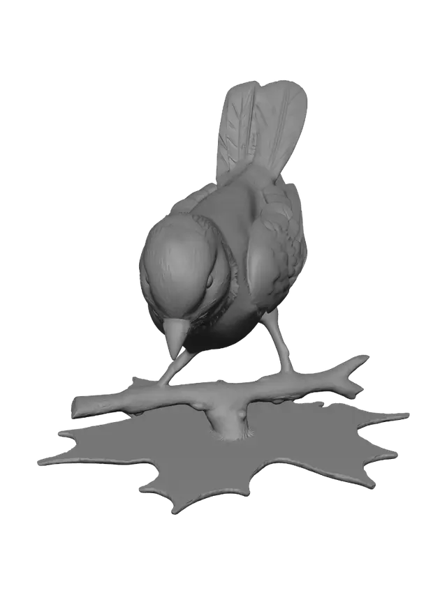 3D model for Rusty Bird on a Branch