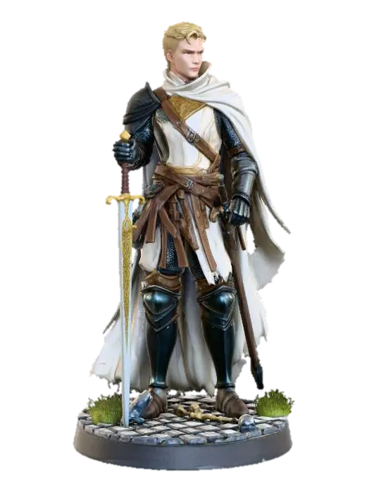 Knight of Valor - Guild 3D model, vytvořený pomocí AI