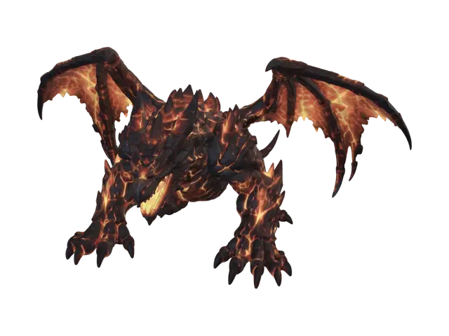 Molten Ember Dragon - Dragonrend 3D model, vytvořený pomocí AI