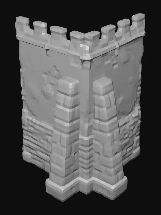 3D model for wall high corner 2 bears