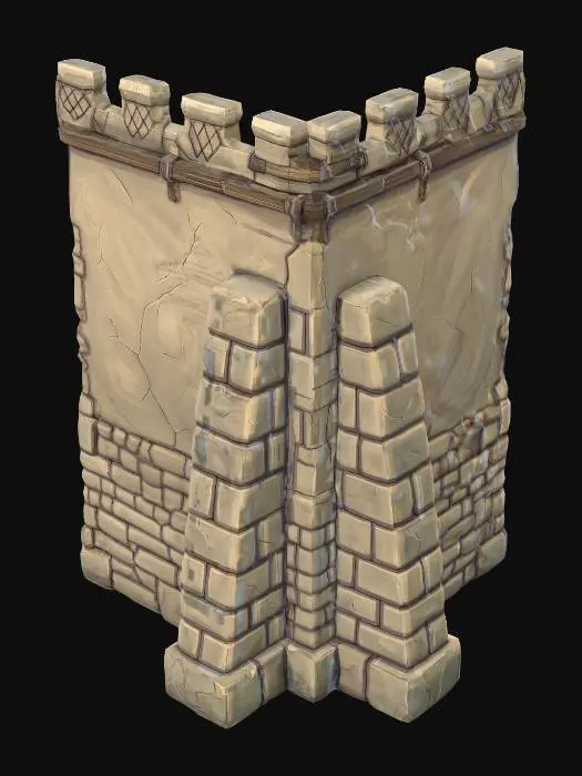 3D model for wall high corner 2 bears