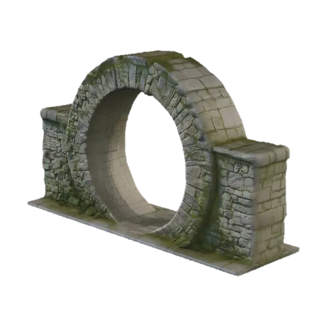 Circular Stone Arch 3D model, vytvořený pomocí AI