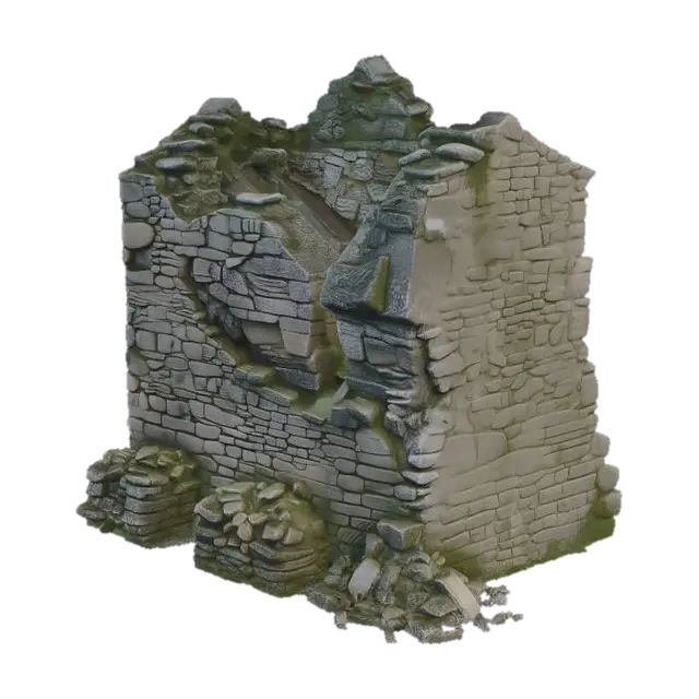 Moongate Ruins House - Mansion 3D model, vytvořený pomocí AI