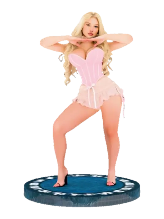 Pink Corset Glamour 3D model, vytvořený pomocí AI