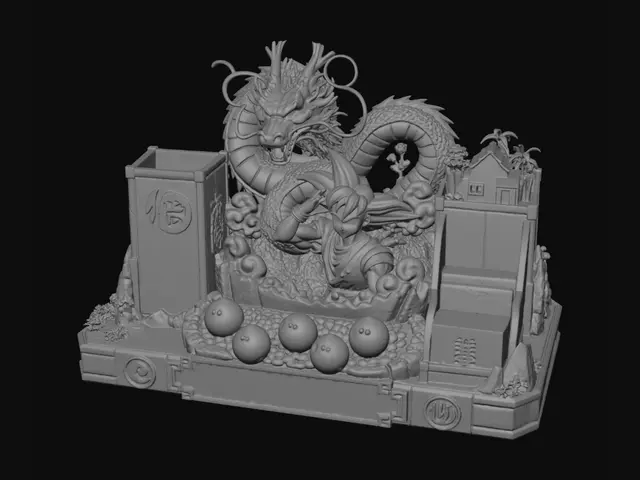 3D model for Dragon Ball Z: Goku and Shenron Diorama