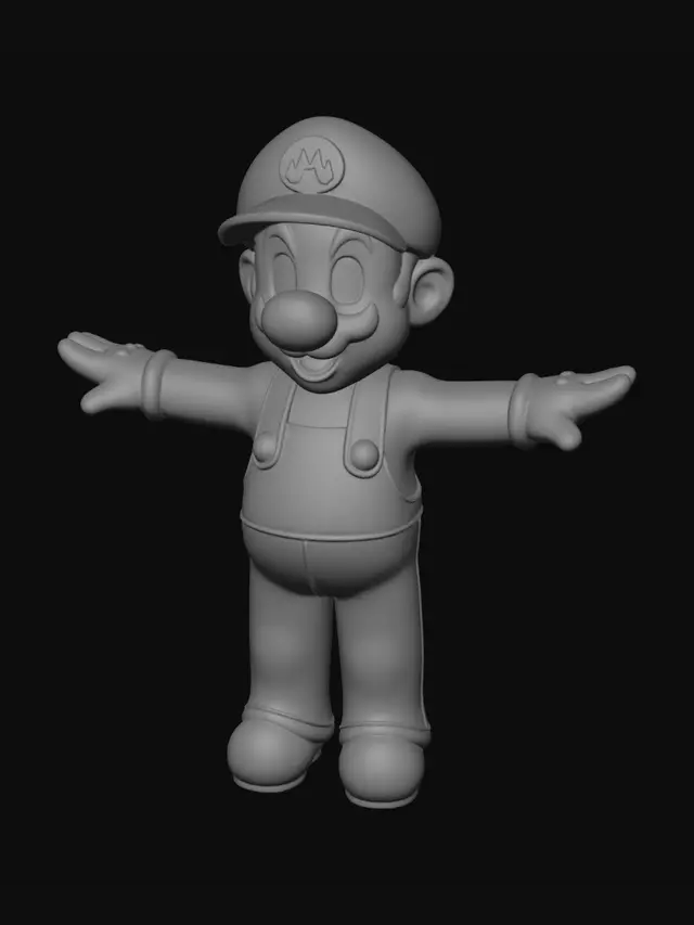 3D model for mario avec les bras ouvert