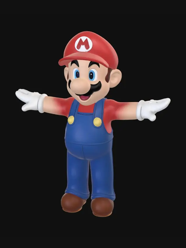 3D model for mario avec les bras ouvert