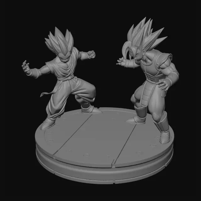 3D model for socle vegeta et goku en style combat et emplacement pour mettre un ruban led