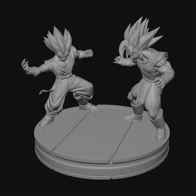 3D model for socle vegeta et goku en style combat et emplacement pour mettre un ruban led
