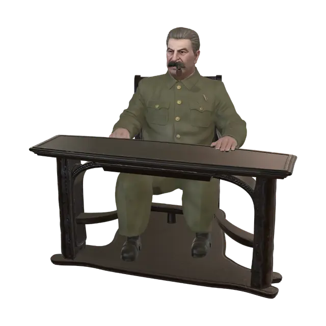 3D model for General at the Desk with Pipe
