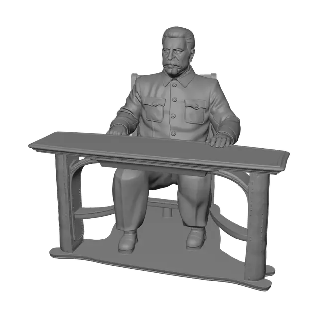3D model for General at the Desk with Pipe
