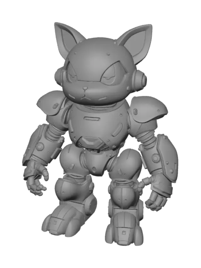 3D model for Neon Mecha Cat