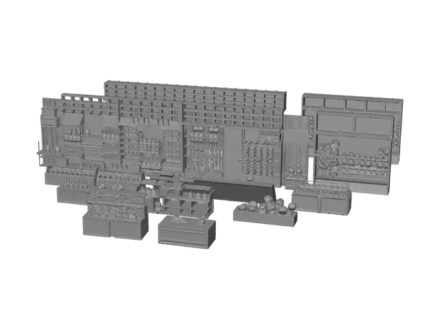 3D model for Wooden Market Interior