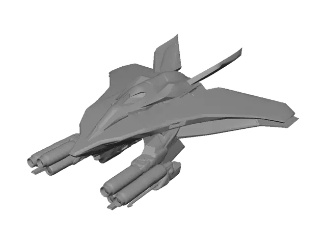 3D model for Cinematic, photo-perfect game concept art of a high-tier aerial alien vanguard mech. Features four
massive, razor-sharp segmented blade-wings arranged in a menacing X-formation. Central sleek,
aerodynamic fuselage with dark obsidian armor and polished bronze alloy trim. Equipped with twin
underslung heavy plasma cannons firing massive, unstable spheres of electric blue plasma with arcing
lightning effects. Dark, stormy clouds background, epic scale, 8k.