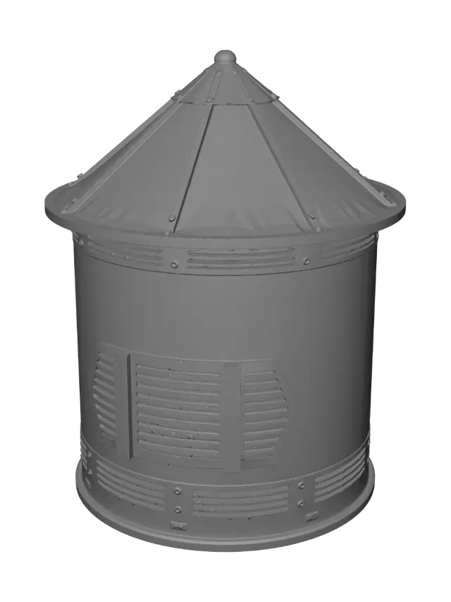 3D model for Zylinder mit 180mm
Auf 10cm, 8cm Abstufung auf 175mm
Auf dem Zylinder ein ungleichschenkliches Dreieck mit folgenden Maßen:
84,6° Spitze, eine Seite 345mm und die 2. Seite 330mm die Grundfläche sind 453mm
Angepasst soll dieses Dreieck auf den Zylinder gesetzt werden mit der Grundfläche von 180mm, alle Seiten des 3-Ecks müssen darauf angepasst werden um den Winkel von 84,6° beizubehalten
Dies soll als Dach funktionieren, statt Dachspitze soll 180mm lang sein
Materialstärke des Körpers 5mm mit einem Loch für ein Rohr mit 50mm Durchmesser durchgehend und einer Verstrebung vom Zylinder zur Innenbohrung zur Stabilisierung
Dies Soll dazu dienen ein Ofenrohr in einer Dachspitze zu montieren
Es soll weiterhin eine Längsseite mit 180mm in der Dachspitze entshtehen
Bohrung längst
