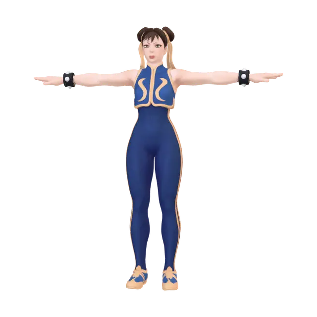 Chun Li - Armorless AI 생성 3D 모델