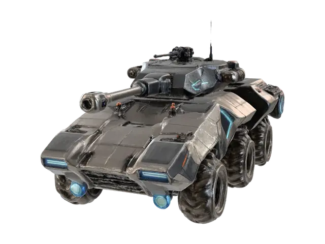 3D model for Using the supplied images, create a combat freighter with an aggressive military shape, visible armor panels, an elongated form with hangars on top for fighter jets, a repair area in the middle of the stern, a bridge on the upper deck, a centrally located magnetic spine cannon, and angled plates along the dorsal area, mirroring the spine's angle, protecting a cargo and living area. The design features metallic colors and a body shape inspired by the art of the mass effect franchise.