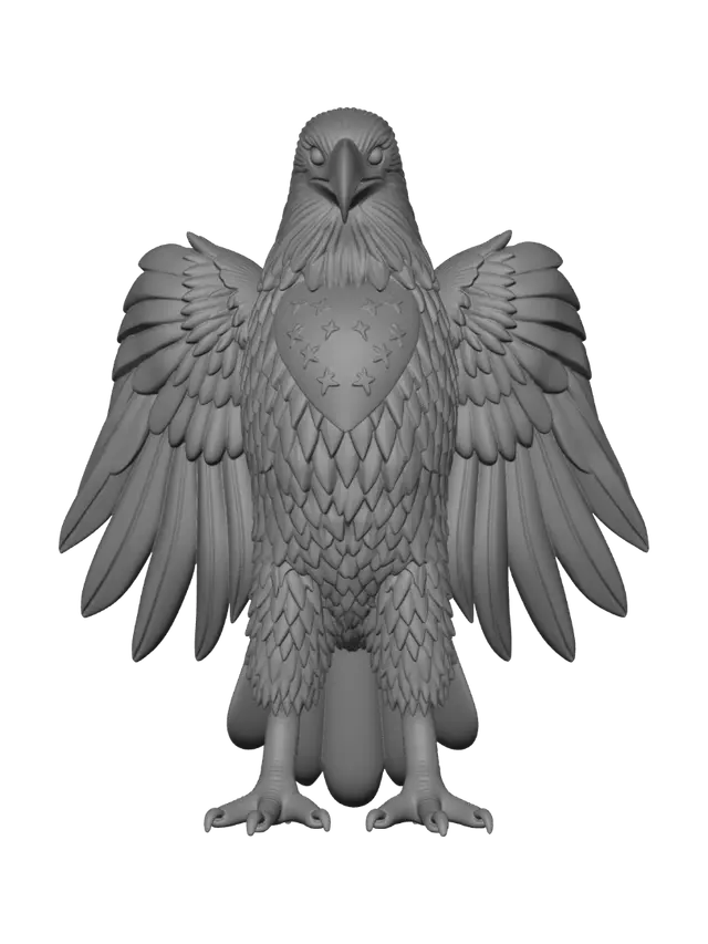 3D model for an eagle with american flag