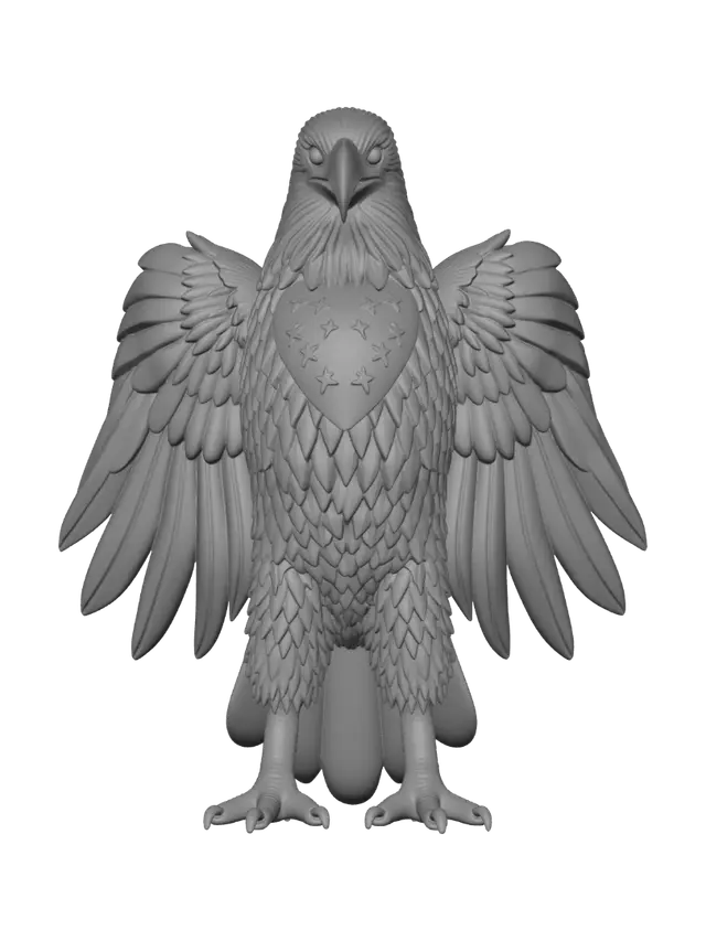 3D model for an eagle with american flag
