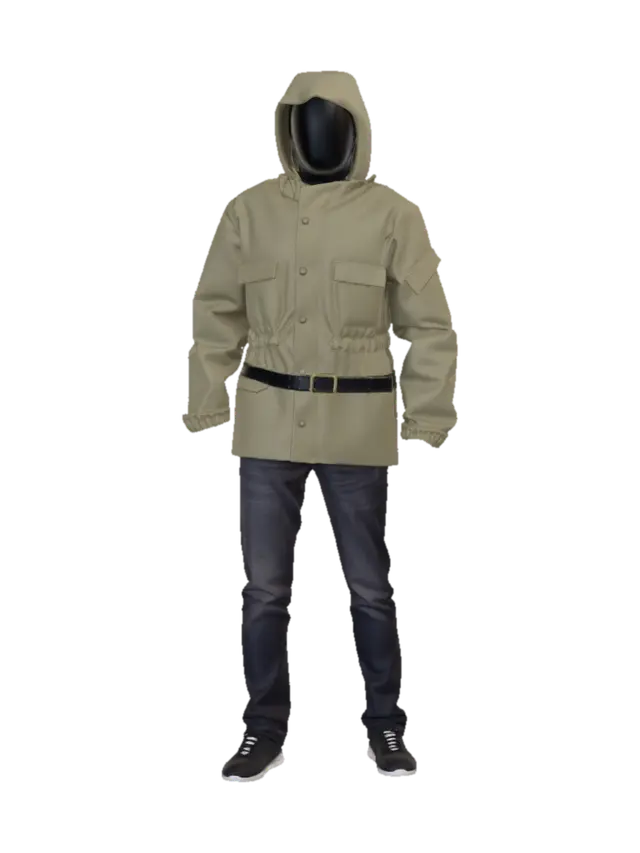 3D model for Khaki Hooded Parka