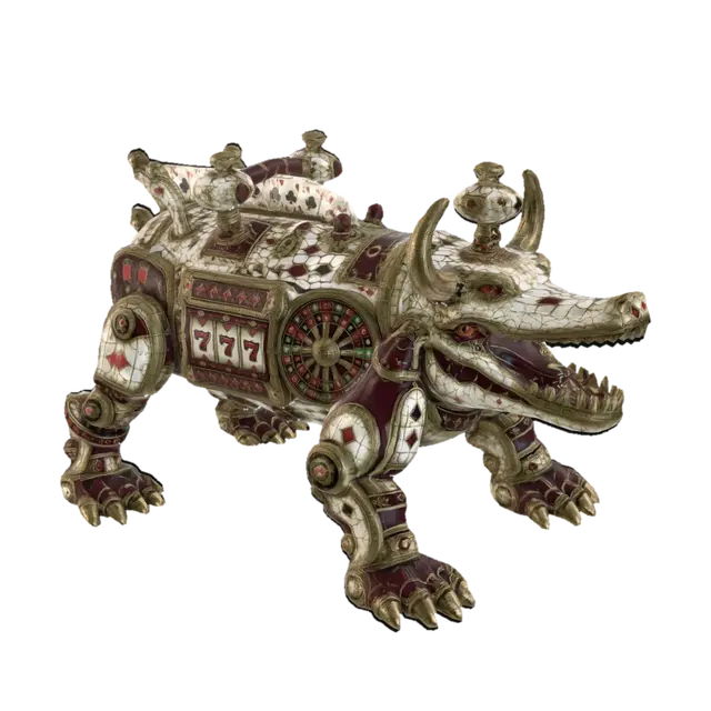 3D-модель Golden Dragon Slot Machine - Sciifantasy, сгенерированная ИИ