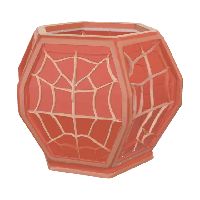 A modern geometric hexagonal desk organizer and pencil cup, inspired by… - Spiderweb 3D model, vytvořený pomocí AI