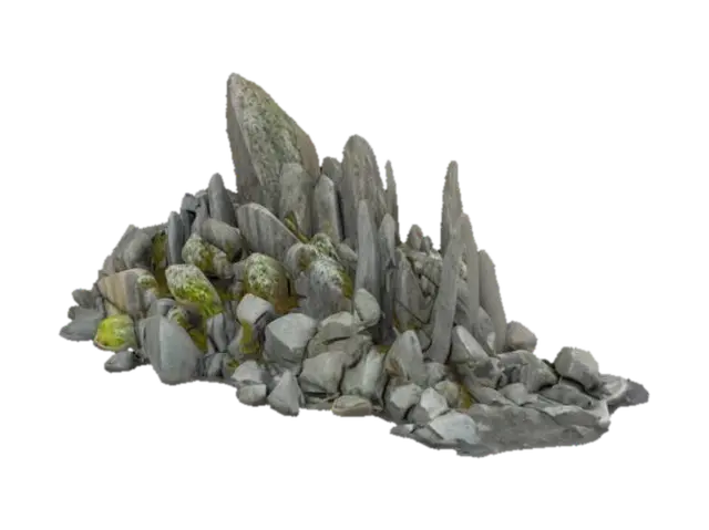 Polodowcowe głazy narzutowe z granitu oraz rumowisko skalne i słupy kamienne - Glacial 3D model, vytvořený pomocí AI