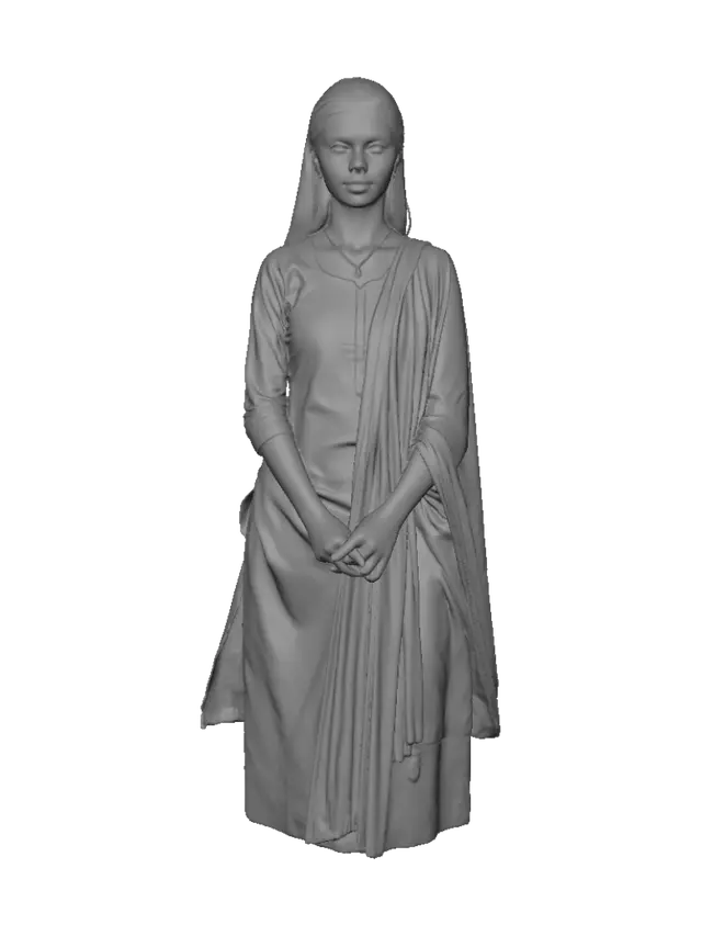 3D model for Portrait of a Woman in Traditional Indian Attire