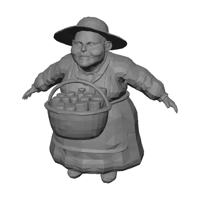 3D model for Patchwork Granny with a Grocery Basket