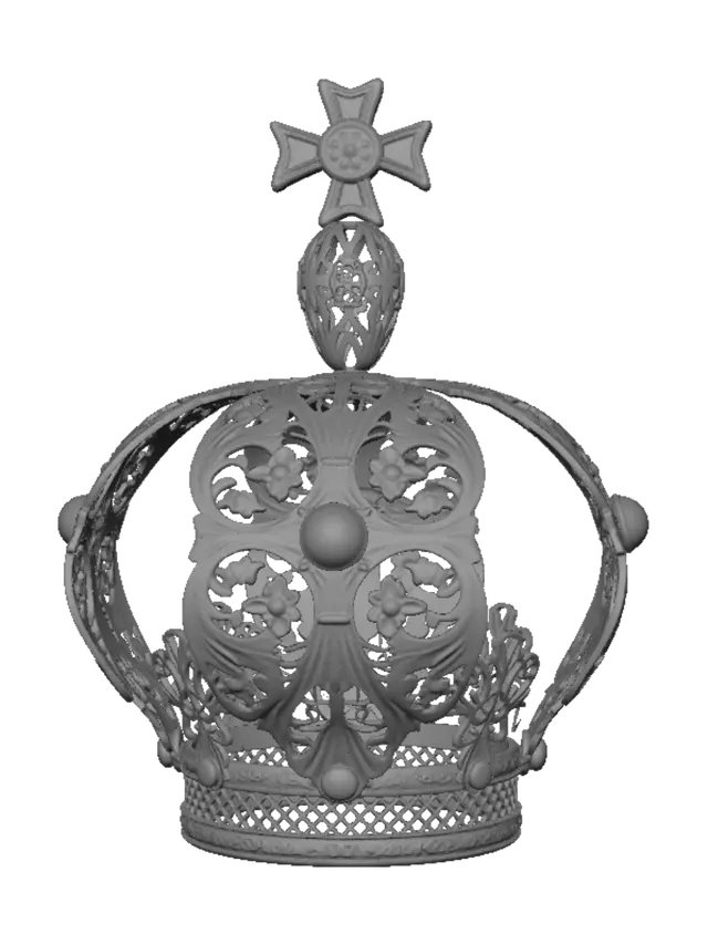 3D model for Golden Crown with Red Gems