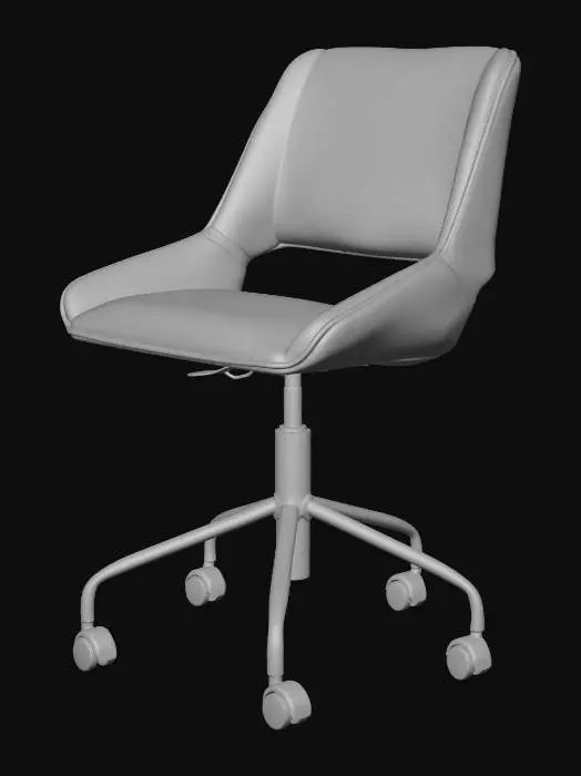 3D model for Orange Leather Swivel Chair