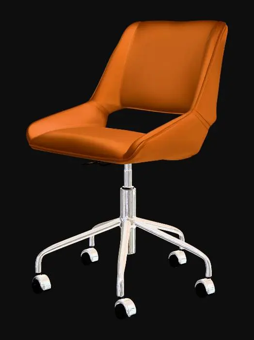 3D model for Orange Leather Swivel Chair