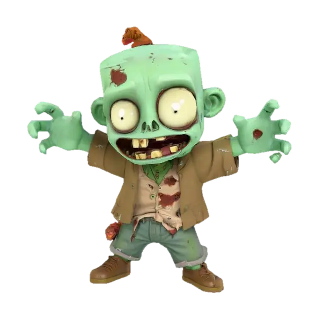 3D model for image of a cartoonish zombie in low 
poly style