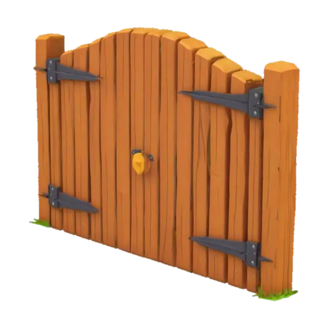 3D model for a lowpoly cartoonish wooden fence gate