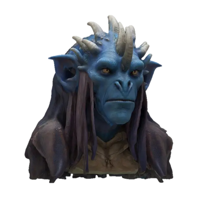 Elder Bluehorn - Bluehair 3D model, vytvořený pomocí AI