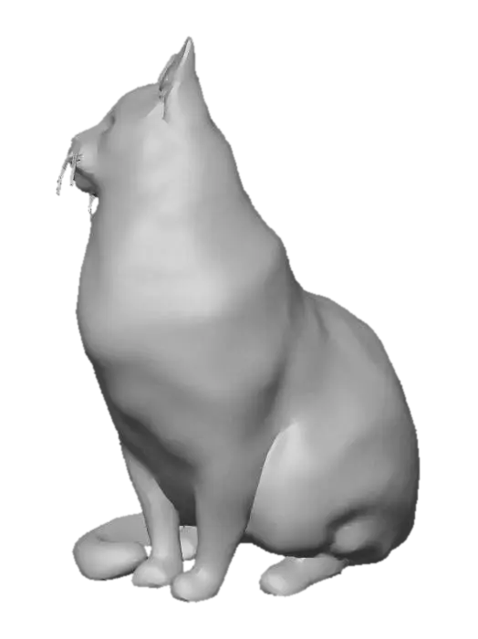 3D model for Contented tabby cat