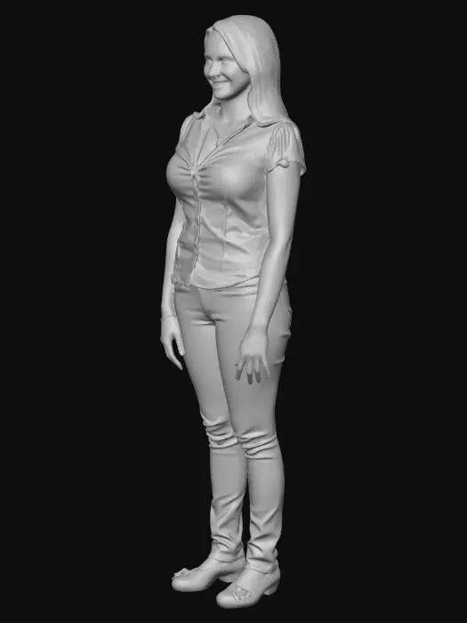 3D model for Casual Portrait of a Woman in a White Shirt