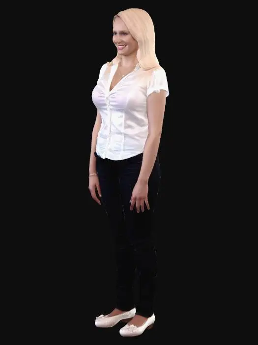 3D model for Casual Portrait of a Woman in a White Shirt