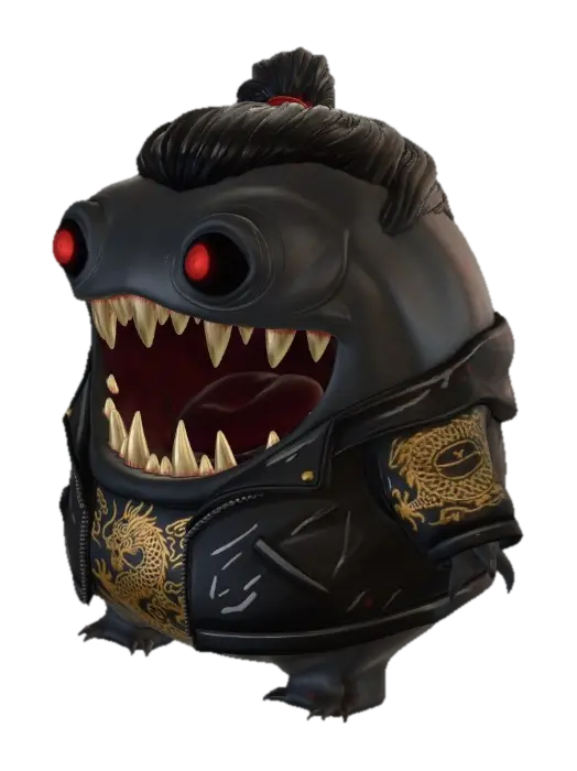 Red-Eyed Biker Demon 3D model, vytvořený pomocí AI