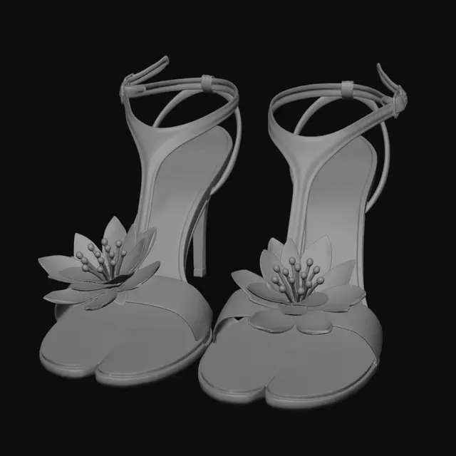 3D model for Emerald Bloom Strappy Heels