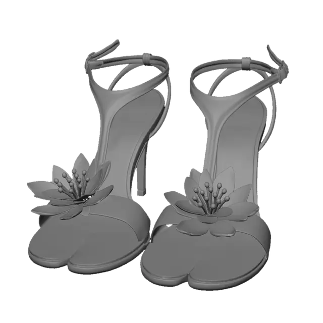3D model for Emerald Bloom Strappy Heels