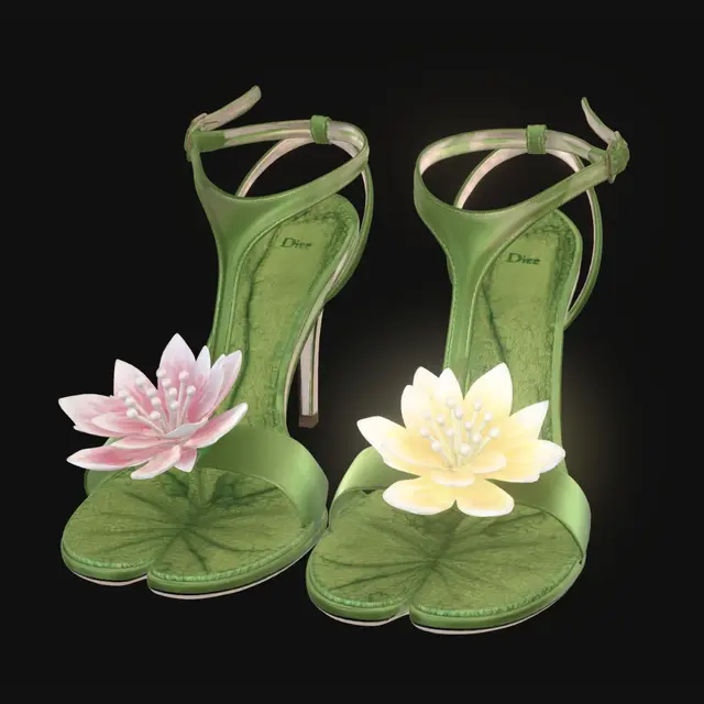 3D model for Emerald Bloom Strappy Heels