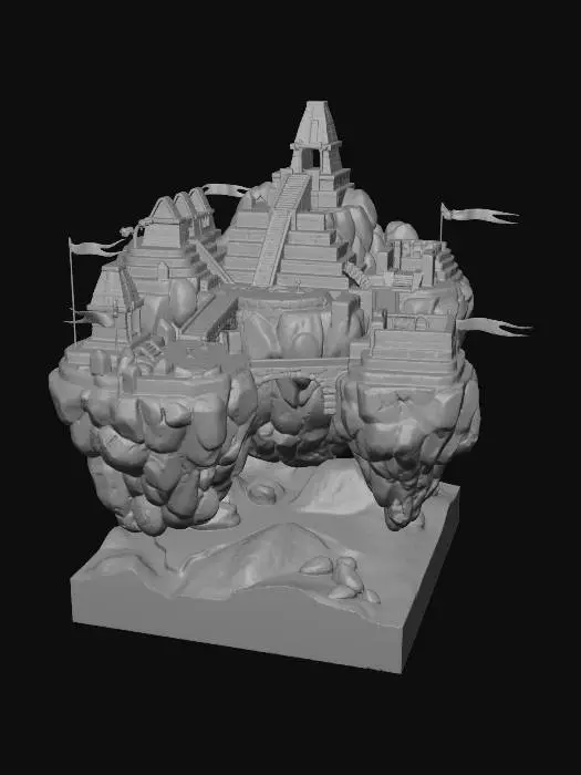 3D model for 천공의 도시 마추픽추를 만들고 싶어 산위가 아니라 진짜 하늘을 떠다니는 천공의 도시로 말이야 디오라마 피규어로 만들고싶어