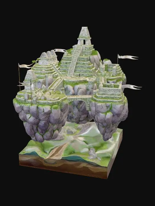 3D model for 천공의 도시 마추픽추를 만들고 싶어 산위가 아니라 진짜 하늘을 떠다니는 천공의 도시로 말이야 디오라마 피규어로 만들고싶어