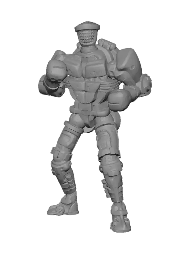 Atom Real Steel 3D model, vytvořený pomocí AI